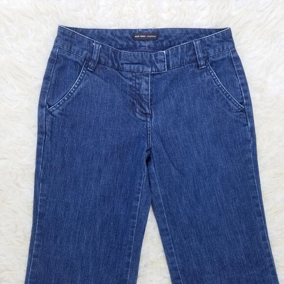 Y2K Flare Jeans NY & CO Size 2 Dark Stretch Denim Trouser Wide Leg Flared Jean - Picture 2 of 9